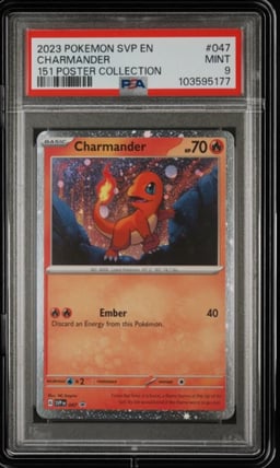 2023 POKEMON SVP EN-SV BLACK STAR PROMO 151 POSTER COLL #047 CHARMANDER PSA 9