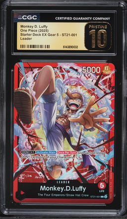 2025 One Piece Starter Deck EX Gear 5 Leader Monkey D. Luffy #ST21-001 CGC 10 PRISTINE