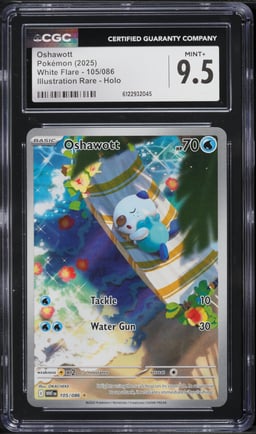 2025 Pokemon Scarlet & Violet White Flare IR Oshawott #105 CGC 9.5 MINT+