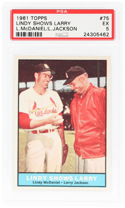 1961 Topps Larry Jackson/Lindy Mcdaniel #75 PSA 5