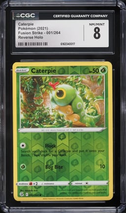 2021 Pokemon Fusion Strike Reverse Holo Caterpie #001 CGC 8 NM-MT