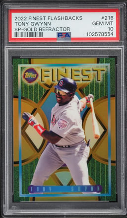 2022 Finest Flashbacks Gold Refractor Tony Gwynn SP /50 #216 PSA 10 GEM MINT