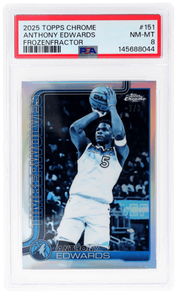 2025 Topps Chrome Frozenfractor Anthony Edwards #151 -3/-3 PSA 8