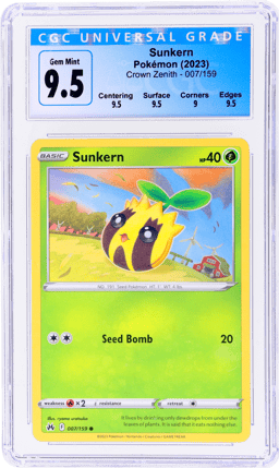 2023 Pokemon Sword and Shield Crown Zenith Sunkern #7 CGC 9.5