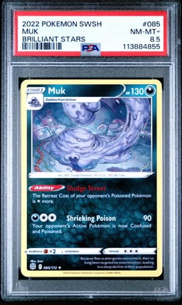 2022 POKEMON SWORD & SHIELD BRILLIANT STARS #085 MUK PSA 8.5