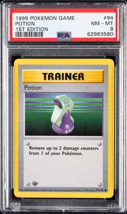 1999 POKEMON GAME #94 POTION 1ST EDITION PSA 8