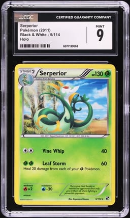 2011 Pokemon Black & White Holo Serperior #5 CGC 9 MINT