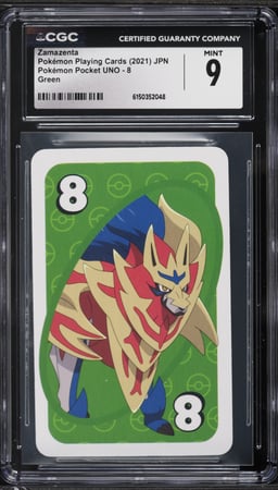 2021 Pokemon Japanese Playing Cards Pocket UNO Green Zamazenta #8 CGC 9 MINT