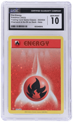 2023 Pokemon Trading Card Game Classic Charizard and Ho Oh Ex Deck Holo Fire Energy #33 CGC 10