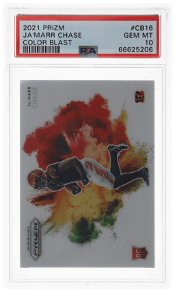 2021 Panini Prizm Color Blast Prizm Ja'Marr Chase #CB16 PSA 10