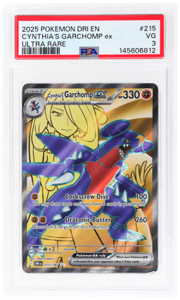 2025 Pokemon Scarlet and Violet Destined Rivals Ultra Rare Cynthia's Garchomp Ex #215 PSA 3