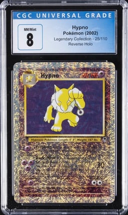 2002 POKEMON LEGENDARY COLLECTION REVERSE HOLO #25 HYPNO CGC 8
