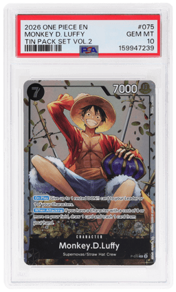 2026 One Piece Promo Tin Pack Set Volume 2 Monkey D. Luffy #P-075 PSA 10