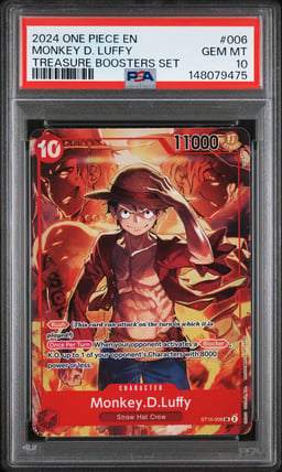 2024 ONE PIECE PROMOS 006 MONKEY D. LUFFY TREASURE BOOSTERS SET PSA 10