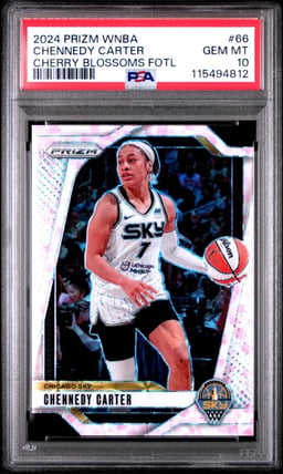 2024 PANINI PRIZM WNBA CHERRY BLOSSOMS FOTL #66 CHENNEDY CARTER 4/20 PSA 10