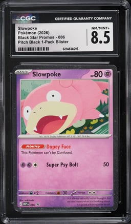 2026 Pokemon Mega Evolution Promo Pitch Black Slowpoke #86 CGC 8.5 NM-MT+