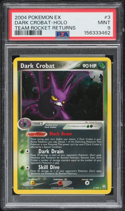 2004 Pokemon EX Team Rocket Returns Holo Dark Crobat #3 PSA 9 MINT