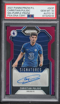 2021 Panini Prizm Premier League Purple Christian Pulisic AUTO DNA 10 /25 #S-CP PSA 10 GEM MINT