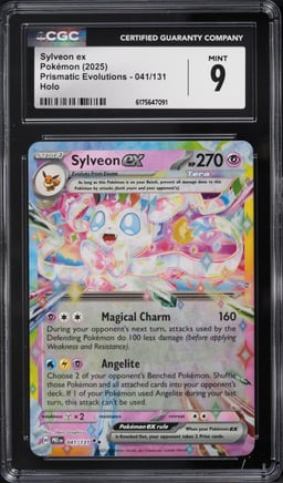 2025 Pokemon Scarlet & Violet Prismatic Evolutions Holo Sylveon Ex #41 CGC 9 MINT