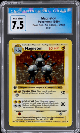 1999 Pokemon Base Set Holo 1st Edition Magneton #9 CGC 7.5