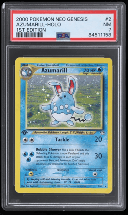 2000 Pokemon Neo Genesis 1st Edition Holo Azumarill #2 PSA 7