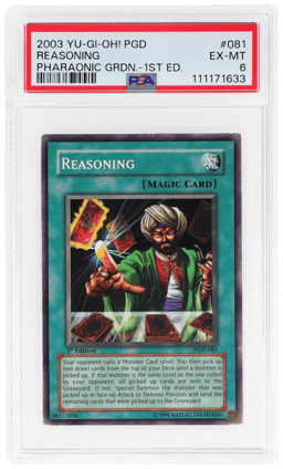 2003 Yu-Gi-Oh! Pharaonic Guardian 1st Edition Reasoning #PGD-081 PSA 6