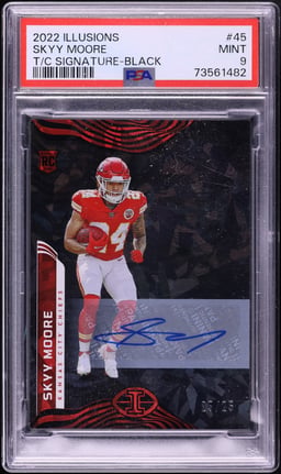 2022 Panini Illusions Black Skyy Moore ROOKIE AUTO 25/25 #45 PSA 9 MINT