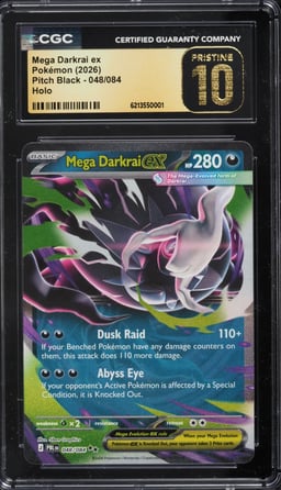 2026 Pokemon Mega Evolution Pitch Black Holo Mega Darkrai EX #48 CGC 10 PRISTINE