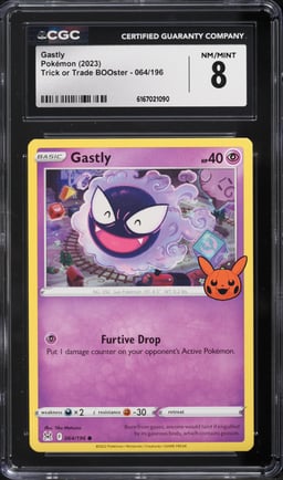 2023 Pokemon Sword & Shield Lost Origin Trick Or Trade Gastly #64 CGC 8 NM-MT