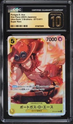 2023 One Piece Japanese Ultra Deck 3 Brothers SR Portgas D. Ace #ST13-011 CGC 10 PRISTINE