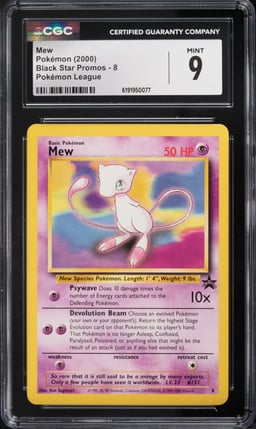 2000 Pokemon League Black Star Promo Mew #8 CGC 9 MINT