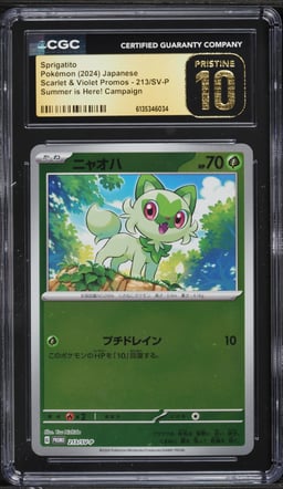 2024 Pokemon Japanese SV Promo Summer Is Here Campaign Sprigatito #213 CGC 10 PRISTINE