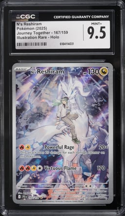 2025 Pokemon Scarlet & Violet Journey Together IR N's Reshiram #167 CGC 9.5 MINT+