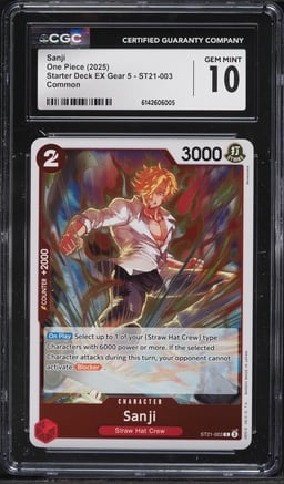 2025 One Piece Starter Deck EX Gear 5 Sanji #ST21-003 CGC 10 GEM MINT