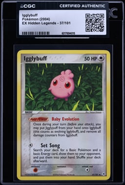 2004 Pokemon EX Hidden Legends Igglybuff #37 CGC AUTH