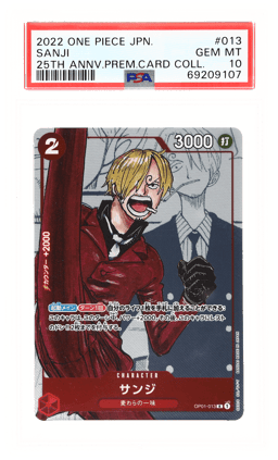 2022 One Piece Premium Collection 25th Anniversary Japanese Sanji #OP01013 PSA 10