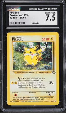 1999 Pokemon Jungle Pikachu #60 CGC 7.5 NRMT+