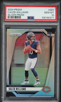 2024 Panini Prizm Silver Caleb Williams ROOKIE #301 PSA 10 GEM MINT