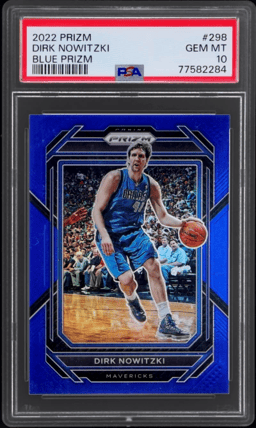 2022 Panini Prizm Blue Prizm Dirk Nowitzki #298 3/199 PSA 10