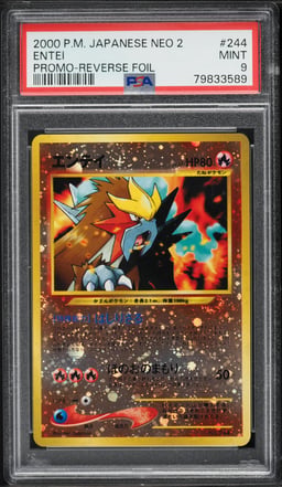 2000 Pokemon Japanese Neo 2 Promo Reverse Holo Entei #244 PSA 9 MINT