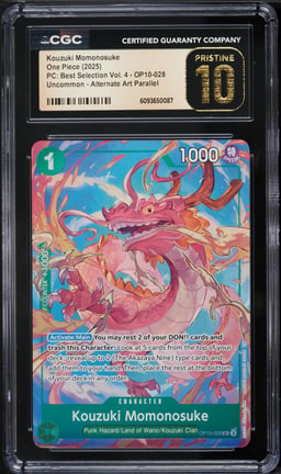 2025 One Piece PC: Best Selection Vol. 4 Alt Art Kouzuki Momonosuke #OP10-028 CGC 10 PRISTINE