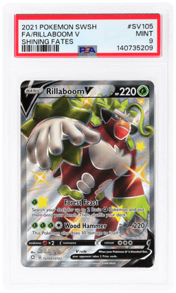 2021 Pokemon Shining Fates Shiny Vault Rillaboom V #SV105 PSA 9