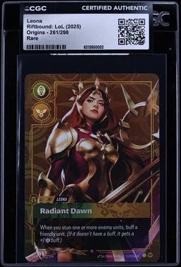 2025 Riftbound League Of Legends LoL Origins Leona #261 CGC AUTH