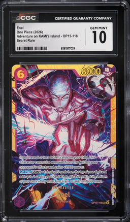 2026 One Piece Adventure On KAMI's Island SEC Enel #OP15-118 CGC 10 GEM MINT
