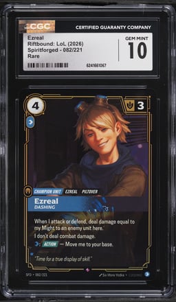 2026 Riftbound League Of Legends LoL Spiritforged Ezreal #82 CGC 10 GEM MINT