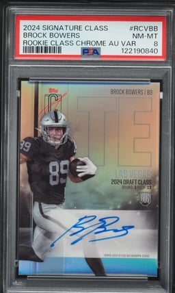 2024 Topps Signature Class Chrome Brock Bowers ROOKIE AUTO #RCVBB PSA 8 NM-MT