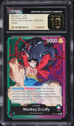 2025 One Piece Anime 25th Collection Monkey D. Luffy #EB02-010 CGC 10 PRISTINE