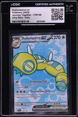 2025 Pokemon Scarlet & Violet Journey Together Full Art Dudunsparce Ex #178 CGC AUTH
