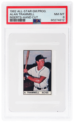 1982 All-Star Game Program Inserts Hand Cut Alan Trammell PSA 8
