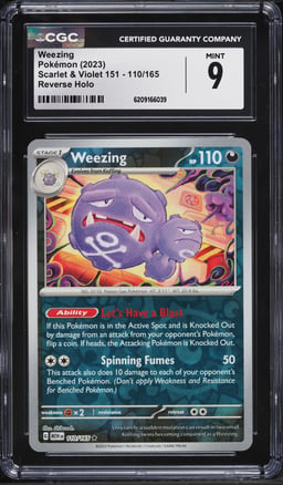 2023 Pokemon Scarlet & Violet 151 Reverse Holo Weezing #110 CGC 9 MINT